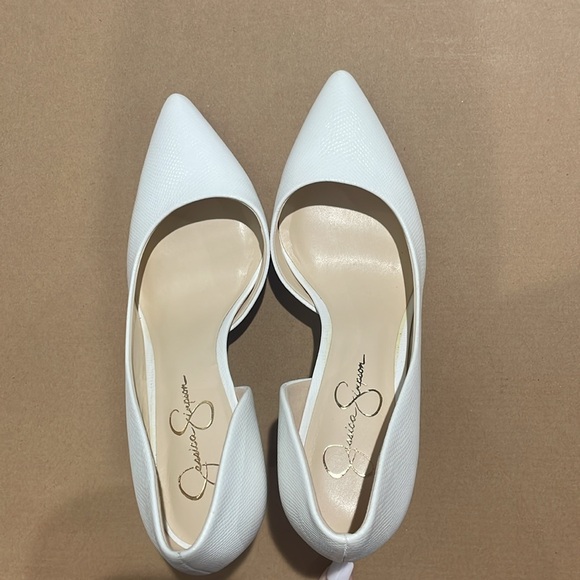 White heels. Jessica Simpson brand. Worn one time! 👠👠 - Picture 3 of 5